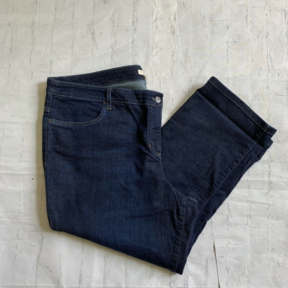 EILEEN FISHER Deep Indigo Stretch Crops Capris - Picture 2 of 7